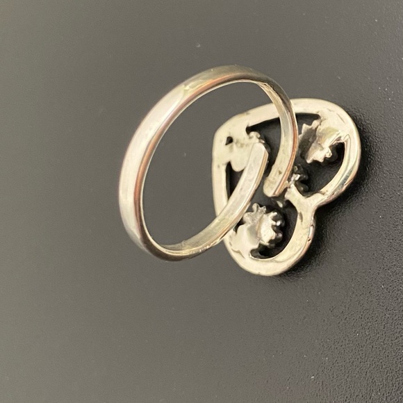 Solid 925 Sterling Silver Heart Ring from Mexico/ Anillo Plata Ley 925 Mexicana - Picture 3 of 8